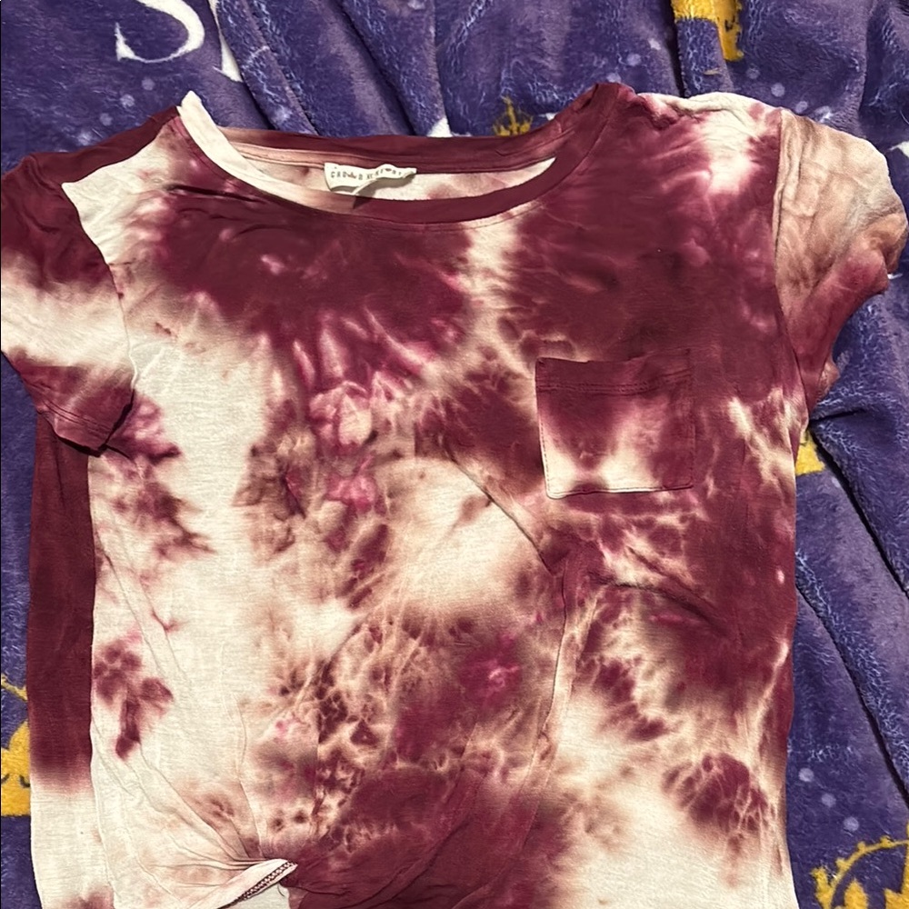 Tie-Dye Kids Shirt - Burgundy